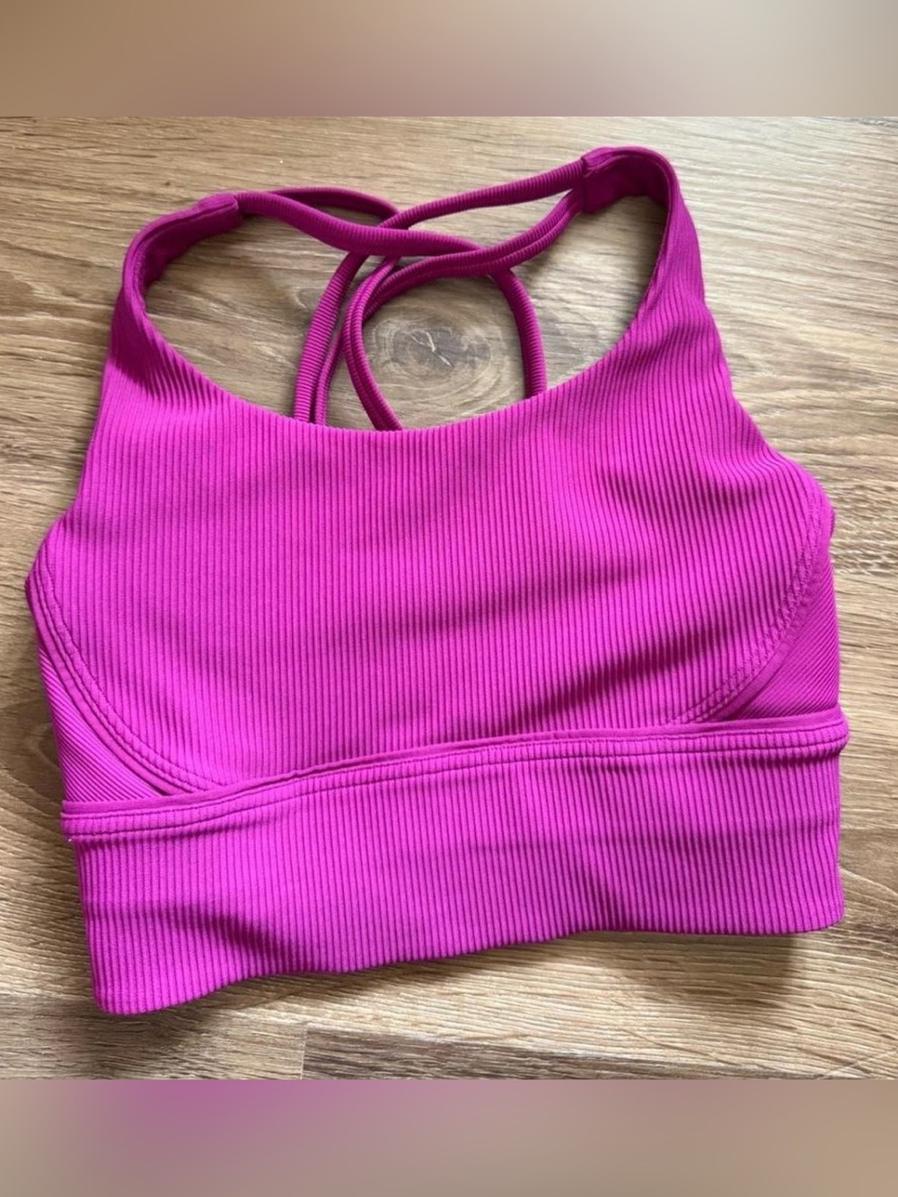 lululemon athletica Ribbed Bright Magenta Strappy Sports Tank